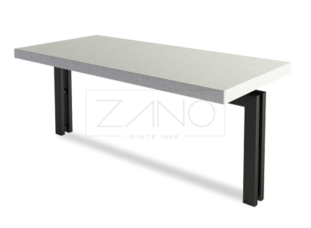 Bus table in black steel