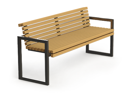 Resto street bench - black steel