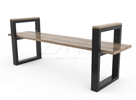 black steel benches