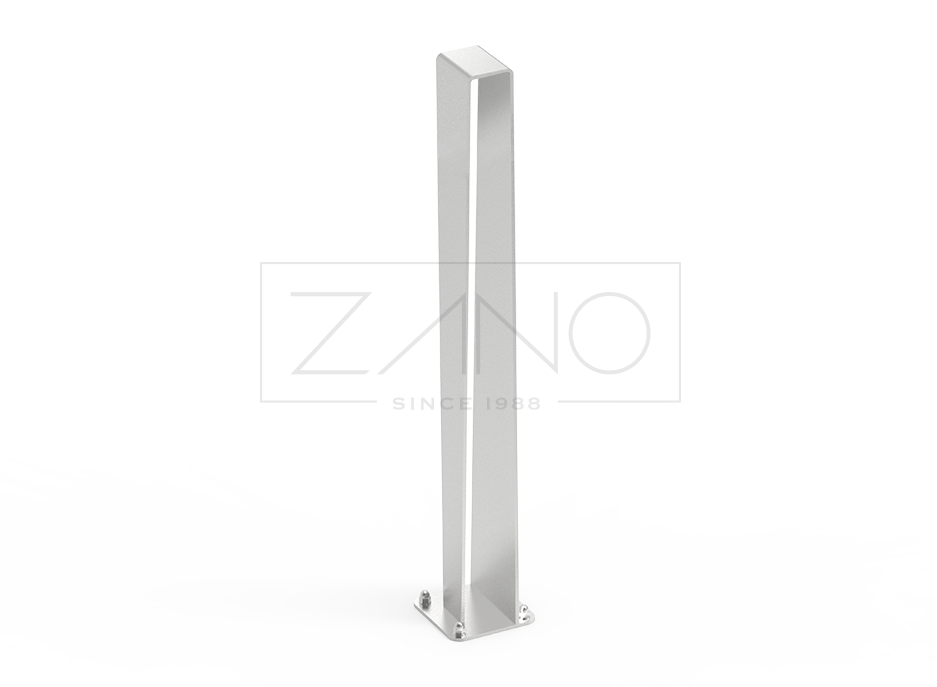 Pedestal from the "Reliq" family of furniture, in stainless steel