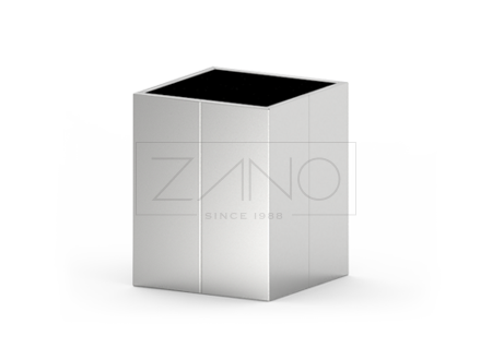 Classic stainless steel flower pot from the ZANO family of urban furniture