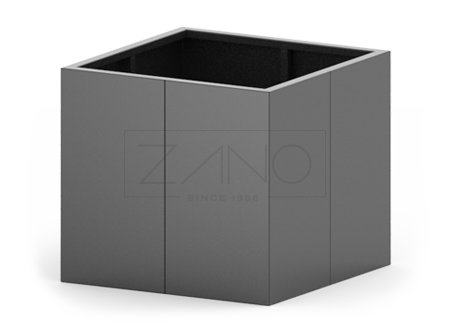 Agawa black steel flower pot from the ZANO family of urban furniture