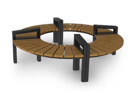 round benches for squares and plazas