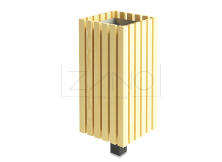 wooden metal wastebasket