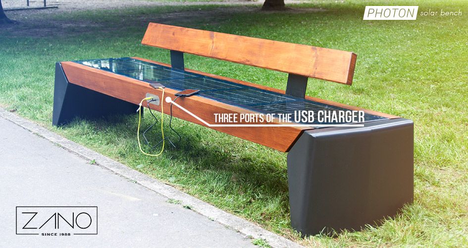 Photon solar bench with usb and wifi panals!