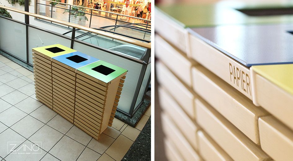 Trash garbage cans in shopping malls by ZANO