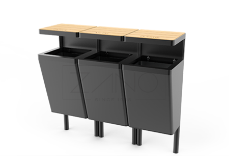 Scandik waste sorting basket, three compartment