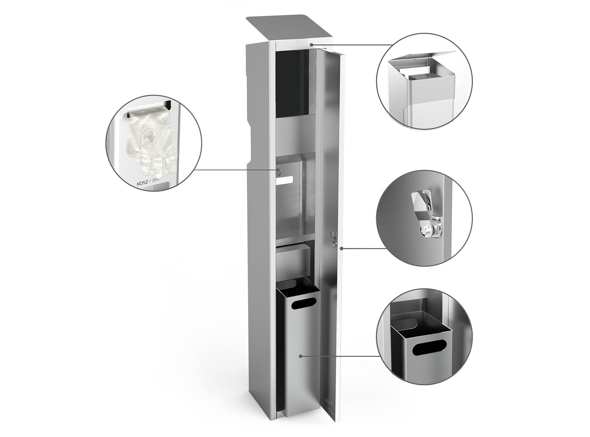 The hand disinfecting station is durable and easy to use