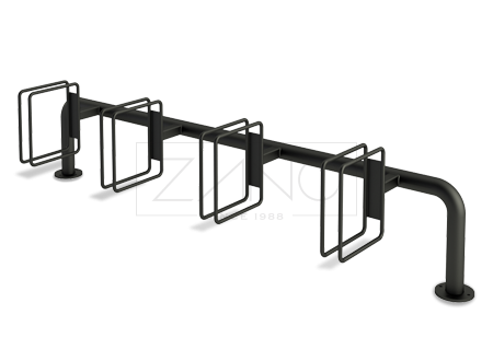 row bicycle rack with six stands