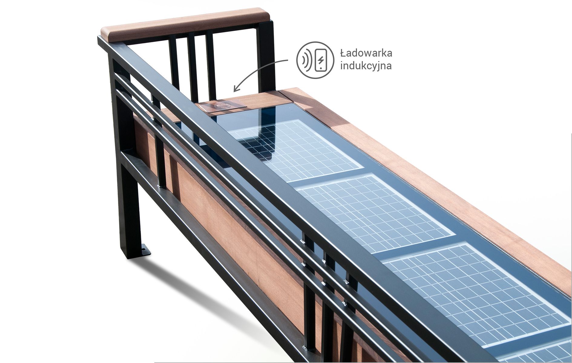 Multimedia bench | induction charger, wireless phone charging