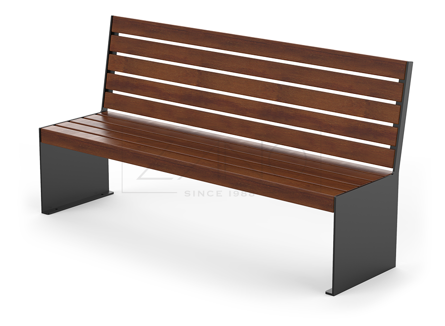 modern black steel bench