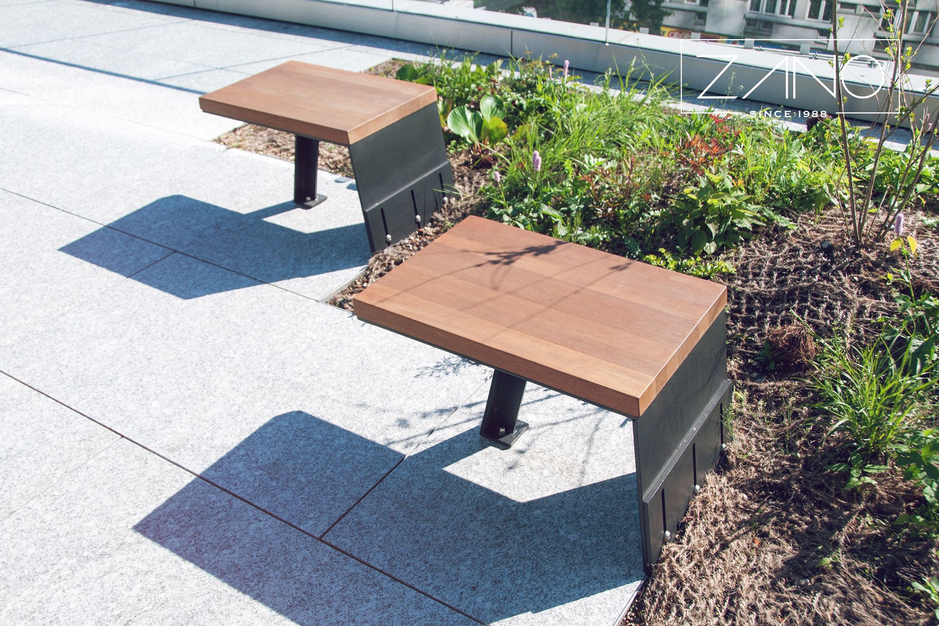 Modern steel garden seat