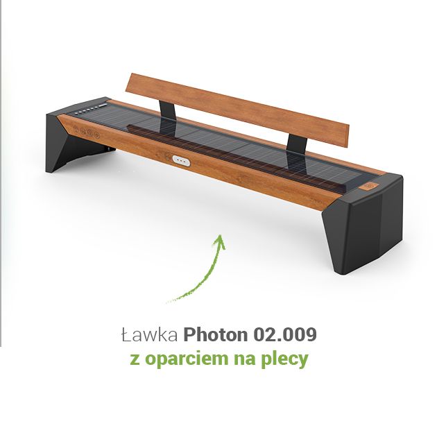 Photon 02.009 bench with back support