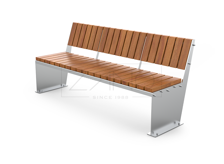 Steel and wood city bench from ZANO