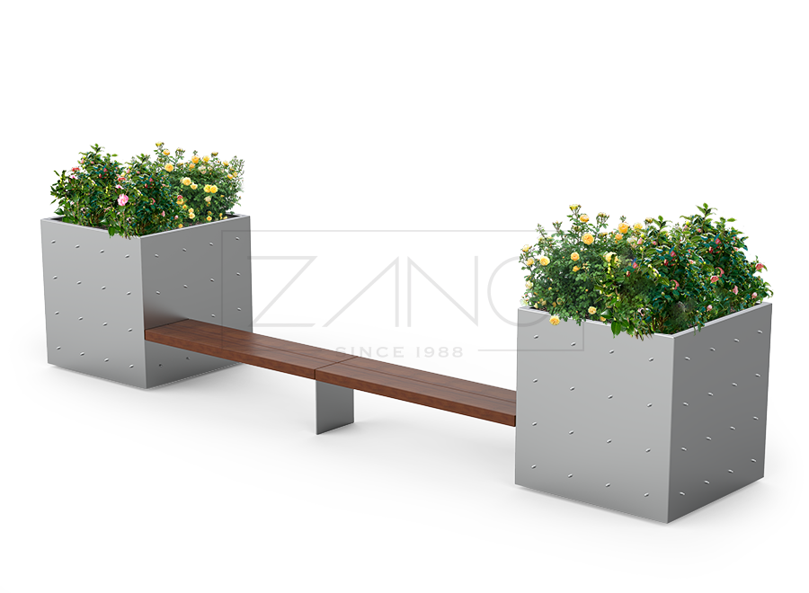 Segment between pots - backless modular bench