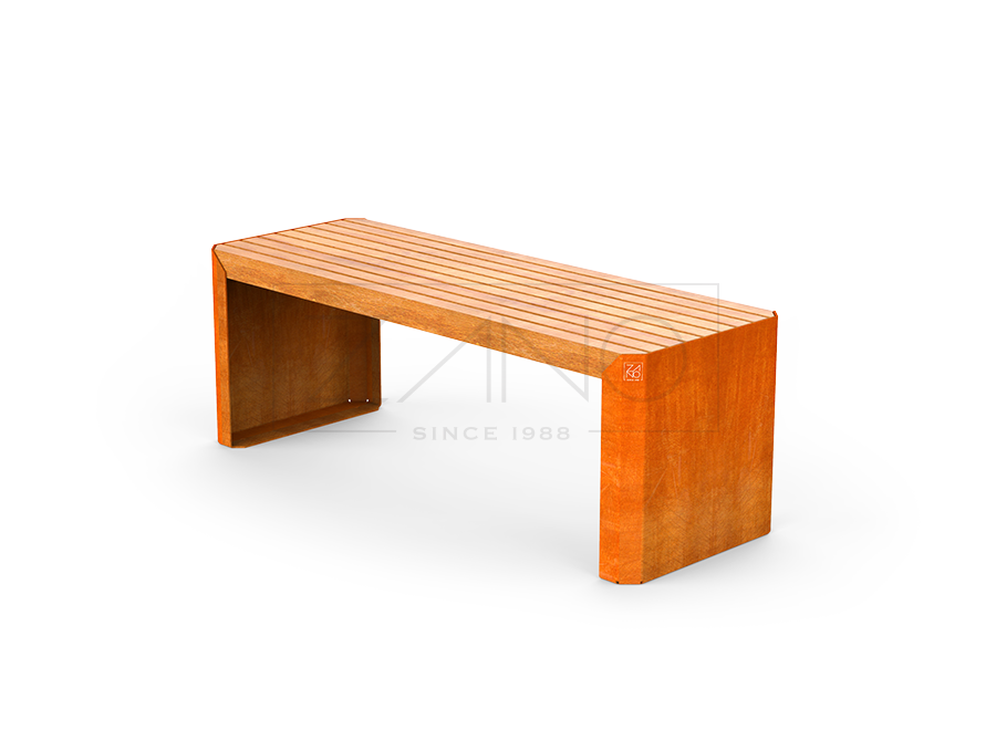 Stilo bench 02.448.1 | weathering steel hardwood